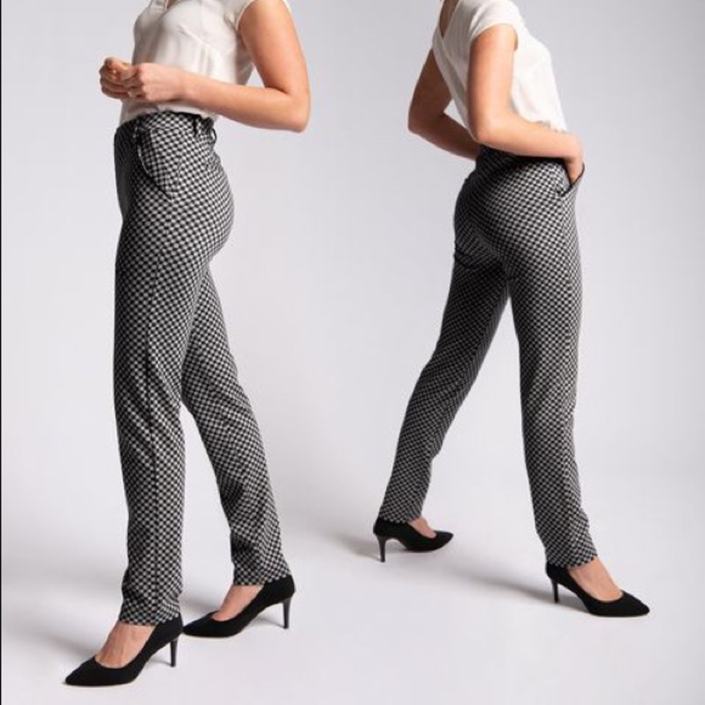 Betabrand Catstooth straight leg pants